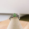 【New arrival】New Chinese Style Spinach Green Plum Blossom Ring Women's Old-fashioned Vintage Dressed Niche Design Live Mouth Index Finger Ring. 