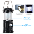Solar LED Portable Lantern Telescopic Torch Lamp Multi-Function Outdoor Camping Lamp Emergency Tent Lamp COB Lighting Gold. 