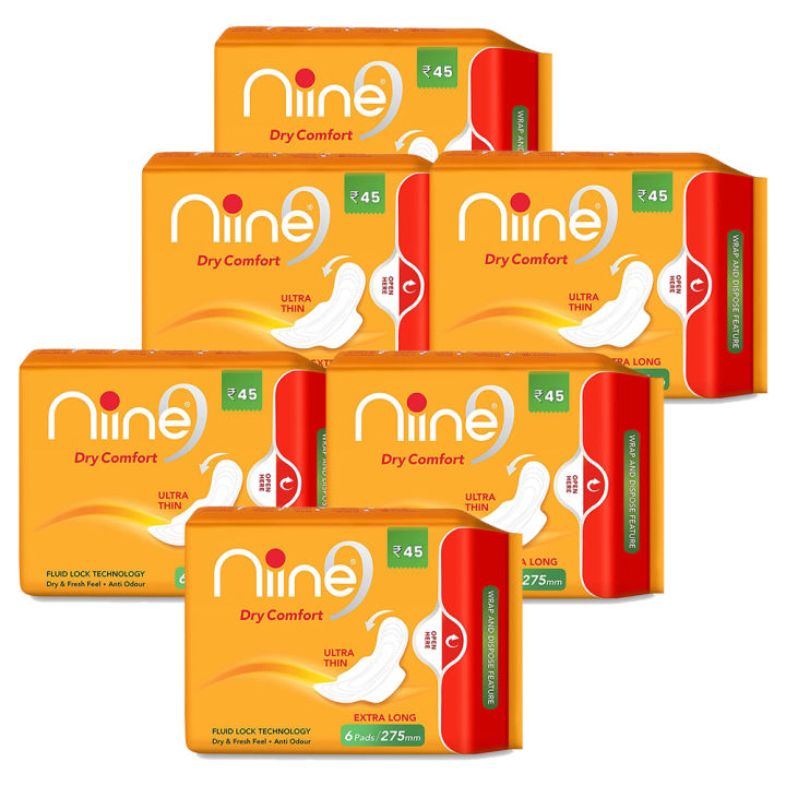 Niine%20Dry%20Comfort%20Ultra%20Thin%20Sanitary%20Pads%20(Pack%20of%206)%2036%20Pads%20-%20Image%202