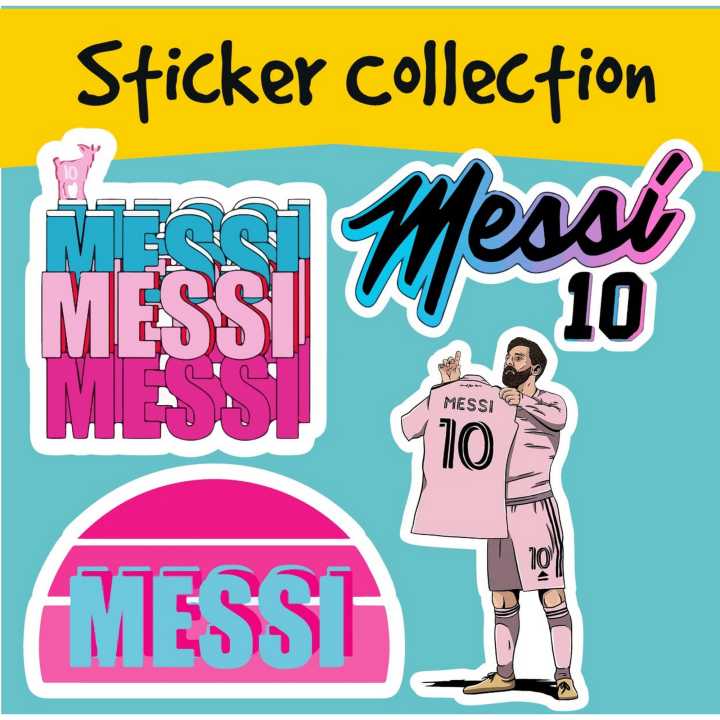 Lionel Messi Intermiami Stickers For Luggage, Phone, Car, Case, Fridge, DIY | Set 3 | 4 PIECES |Laptop Stickers |Stickers Collection