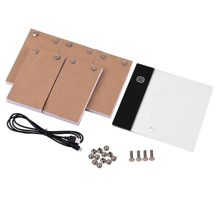 Flip%20Book%20Kit%20with%20Mini%20Light%20Pad%20LED%20Lightbox%20Tablet%20Design%20with%20Hole%20300%20Sheets%20Flipbook%20Paper%20Binding%20Screws%20for%20Drawing%20Tracing%20Animation%20Sketching%20Cartoon%20Creation%20-%20Image%202