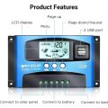 High Efficiency Digital Display MPPT Solar Charge Controller 30A 40A 100A Protects Battery Solar Control Panel 12V/24V Power Controller Home Use. 