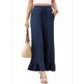 Womens Wide Leg Pants Navy blue XXL. 