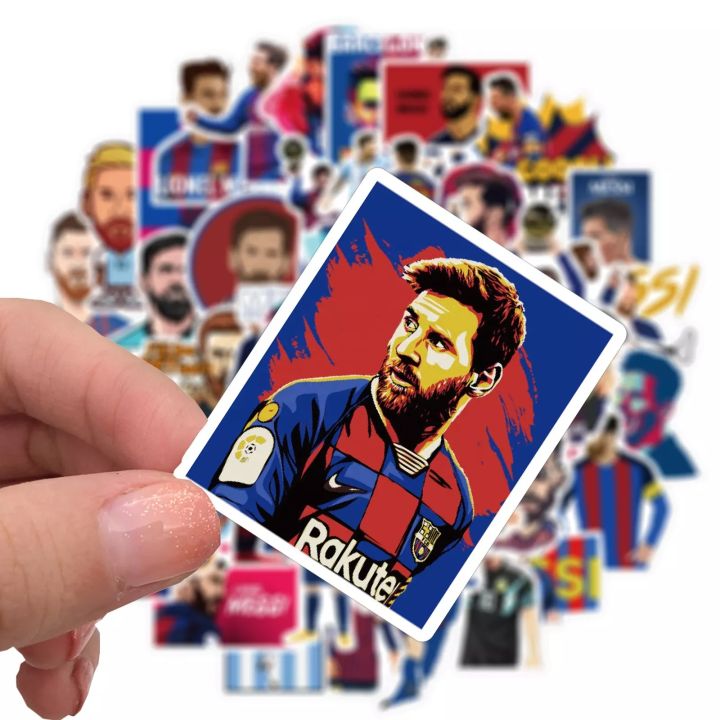 Artsy Home 25/50/100 Pcs Football Star Lionel Messi Stickers for Laptops Cellphone Guitar