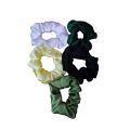 Set Of 5 Different Shades Of Silk Scrunchies. 