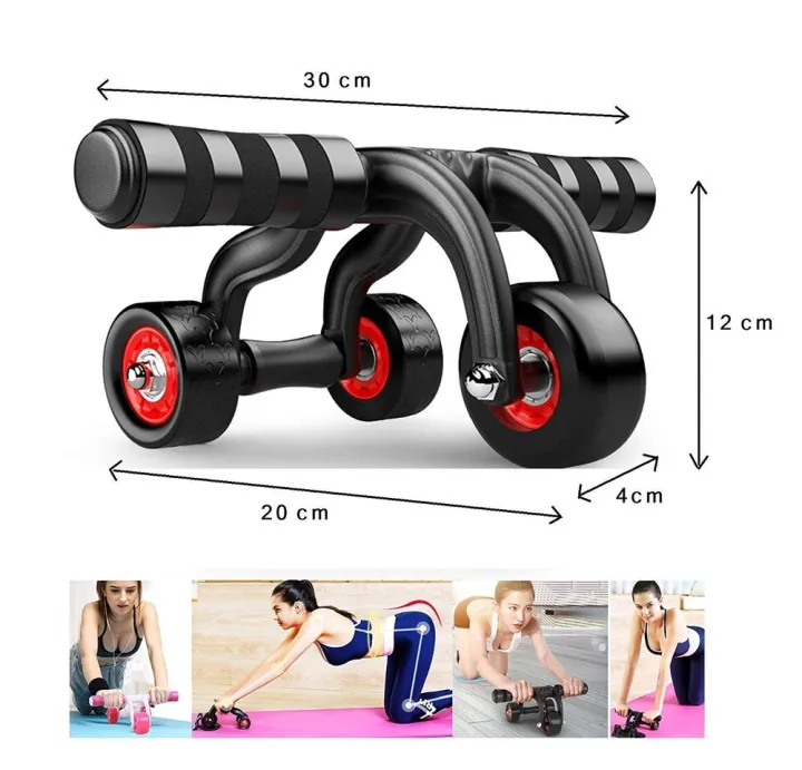 Premium Quality 4 Wheel Abdominal Trainer Fitness Equipment Exercise Ab ...