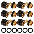Garden Hose Fittings Brass Hose Quick Connect Male and Female Water Quick Release Hose Connector,6 Set. 