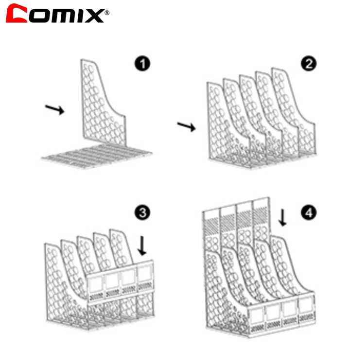 Comix%20Magazine%20File%20Holder%20Sturdy%20Plastic%20Desk%20Organizers%20and%20Storage%20File%204%20Compartments%201%20Pcs%20Pack%20-%20Image%204