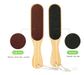 Double Sided Foot File Scrubber Dead Skin & Callus Remover Pedicure Tool with Wooden Handle. 