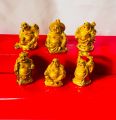 Prosperity Golden Laughing Buddha Figurines For Wealth And Success-Set of 6 PCs. 