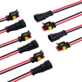 NAMUNY 10 Pair 2 Pin Way Waterproof Electrical Wire Connector Plug Set Car Connectors with Cable for Motorcycle, Scooter Marine. 