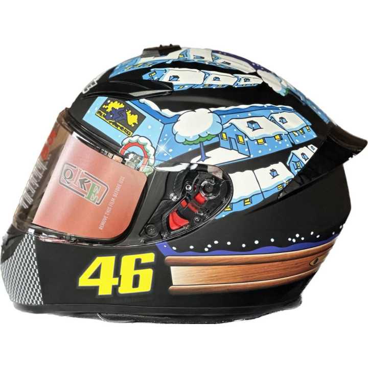 Full Face Helmet - QKE 46 DOT Full Helmet Blue Graphics | Daraz.com.np