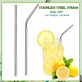 Reusable Stainless Steel Straw Pack Of 2 (1 Straight,  1 Bent  ). 