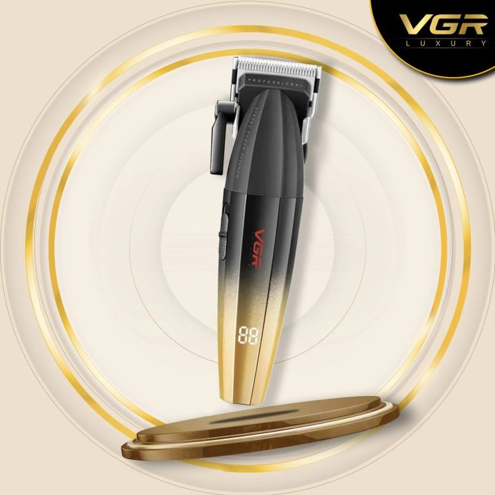 VGR V003 9000 RPM Heavy Hair Clipper Professional Hair Trimmer Rechargeable With LED Display