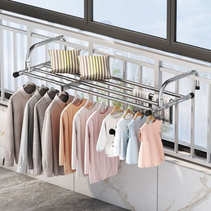 Steel Racks Daraz Durable Scalable Clothes Drying Rack Adjustable Stainless Steel Balcony ...