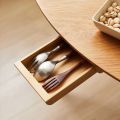 Invisible Pull Type Natural Bamboo/Walnut Under Desk Adhesive Wooden Storage Drawer Hidden Drawer Home Storage Stationery Container. 