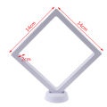 Square 3D Floating Jewelry Display Frame Holder Box Case w/ Stand Mystic. 