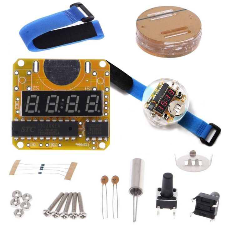 Led Clock Kit Digital Watch Electronic Clock Kit Single-chip LED Watches Electronic ...