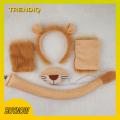 Trendiq Fancy Dress Costume Kit Soft Plush Lion Costume Set for Halloween Cosplay Youth Adult Animal Theme Party Dress-up Kit Headband Tail. 