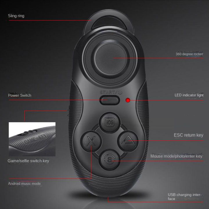 Mini%20Bluetooth%20Gamepad%20Wireless%203.0%20VR%20Controller%20Remote%20Pad%20Gamepad%20Rechargeable%20VR%20Vidoe%20Game%20Selfie%20Flip%20-%20Image%203