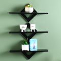 Floating Diamond Shape Wooden Wall Mounted Shelf 3 Pcs. 