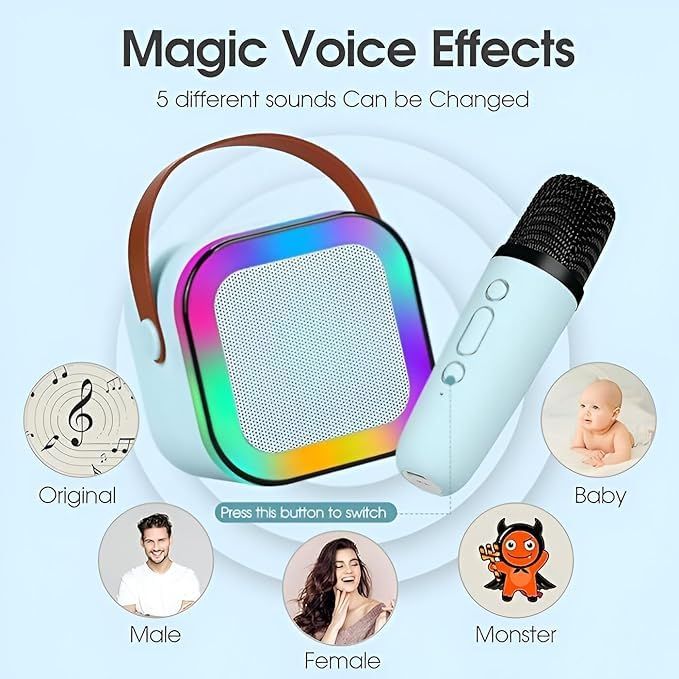 K12%20Colorful%20Bluetooth%20Speaker%20with%20Karaoke%20Mic%20System%20for%20Home%20Singing%20Magic%20Ai%20Voice%20Changer%20Portable%20Mini%20Wireless%20Speaker%20with%20Mike%20for%20House%20Parties%20Birthday%20Gifts%20Events%20(Retro%20Jam)-%20Blue%20-%20Image%202