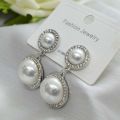 Jewels of Nepal S925 Circular Faux Pearl Drop Dangling Earrings For Women. 