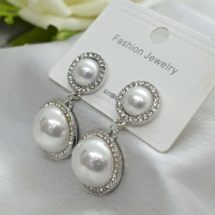 Jewels%20of%20Nepal%20S925%20Circular%20Faux%20Pearl%20Drop%20Dangling%20Earrings%20For%20Women%20-%20Image%202