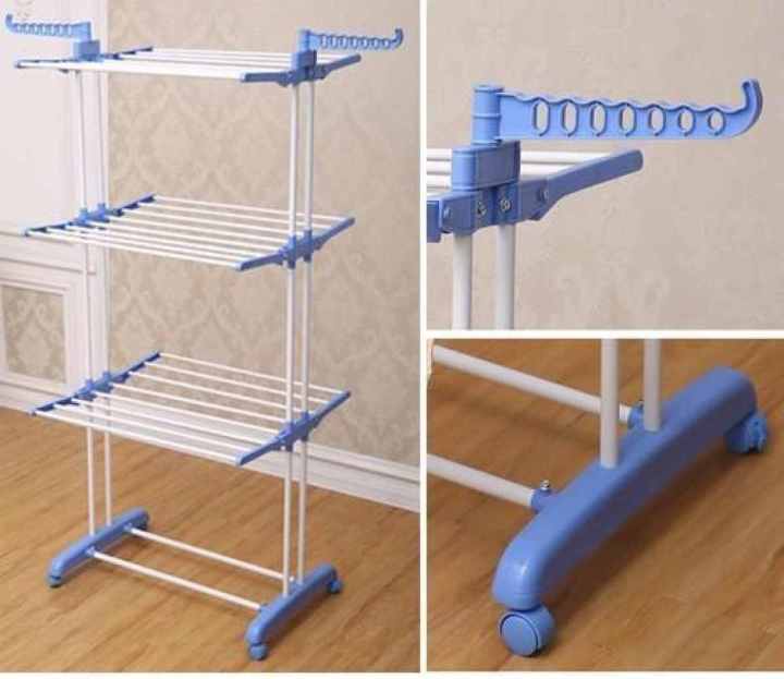 Three%20Layer%20Clothes%20Rack%20Hanger%20With%20Wheels%20For%20Drying%20Clothes%20-%20Image%203