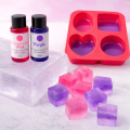 Glycrine Soapbase Melt and Pour Soap Base (500gm) With Silicone Mold Soap Making Square| Round| Oval| Heart Shape Red  (Pack of 1). 