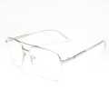 Silver Square Shape Metal Frame Blue Cut Blue Glass For Men. 