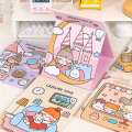 Cartoon Cute Portable Double Sided Stereo Folding Vanity Girl Heart Ruffle Design Mirror Makeup Skincare. 