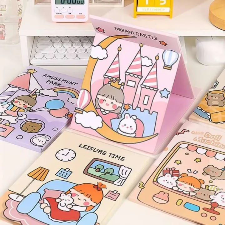 Cartoon%20Cute%20Portable%20Double%20Sided%20Stereo%20Folding%20Vanity%20Girl%20Heart%20Ruffle%20Design%20Mirror%20Makeup%20Skincare%20-%20Image%204