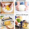 Pasta Maker Machine - Adjustable Crank Roller & Attachments - Manual Hand Press. 