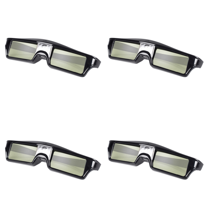 4X Rechargeable Active Shutter 3D Glasses for ALL DLP Projector