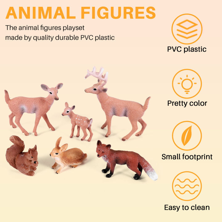 ARELENE%206%20Pieces%20Animals%20Figures%20Creatures%20Figurines%20Squirrel%20Deer%20Family%20Figurines%20Miniature%20Toys%20-%20Image%206