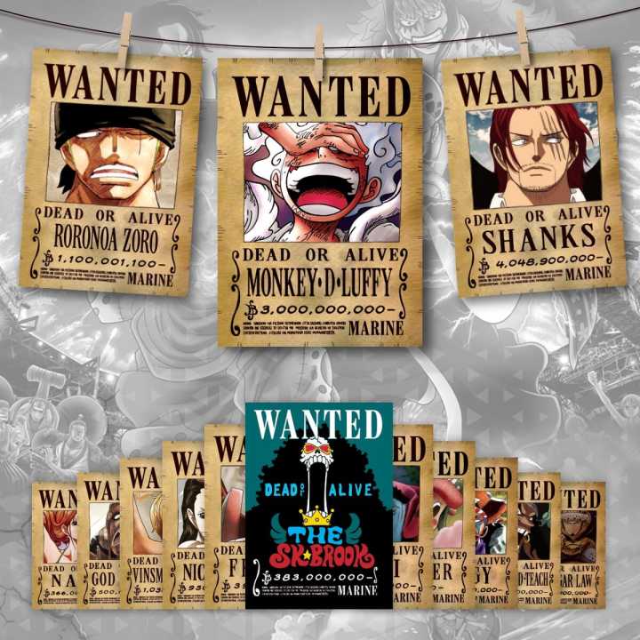 One Piece Wanted Poster Set Updated  (14 Pieces Premium Quality And Print)