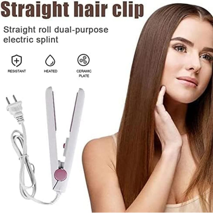 New style Hair Stick Short Hair Portable New Mini Hair Straightener Flat Iron Ceramic Curl Dual-purpose Curler Hair Styling Care Brigade
