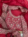 Exclusive Designer Red Sequins Silk Saree Collection By Sapnaaz Fashion. 
