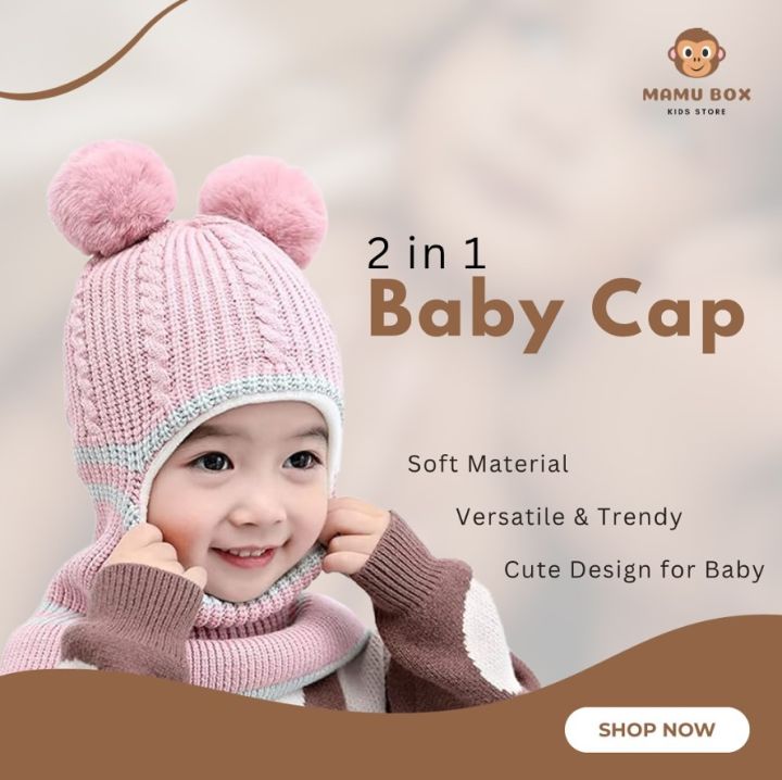 Kids Old Man Hat Windproof Thick Baby Cap Hood Knitted Cycling Thermal for Kid Pink Daraz .np