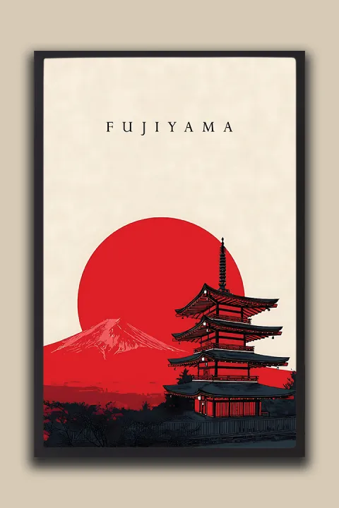 FujiYama%20Japan%20Pagoda%20&%20Mount%20Fuji%20Aesthetic%20Wall%20Art%20%20One%20Piece%20Frame%20-%20Image%203