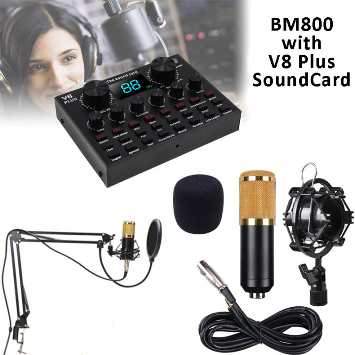 BM 800 Condenser Microphone with V8 Plus Soundcard