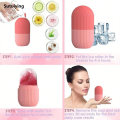 Sutuiying 4pcs/Set - 1pc Silicone Face Ice Pack, 1pc Face Wash Makeup Headband, Luxury 2pcs Wristbands. Ice Roller for Face, Eye Neck, Massager. 