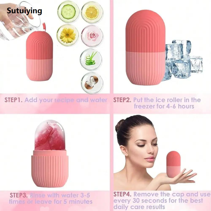 Sutuiying%204pcs/Set%20-%201pc%20Silicone%20Face%20Ice%20Pack,%201pc%20Face%20Wash%20Makeup%20Headband,%20Luxury%202pcs%20Wristbands.%20Ice%20Roller%20for%20Face,%20Eye%20Neck,%20Massager%20-%20Image%205