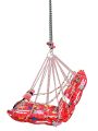 Baby Cotton Swing Chair Hanging Jhula for 6 Month to 2 Years Kid's with 15 kg Capacity and Safety Belt (Red). 