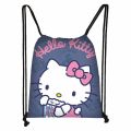 New Sanrio Hello Kitty Cartoon Cute Drawstring Pocket Large Capacity Convenient Storage Bag for Elementary School Students. 
