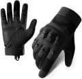 Hykes Full Finger Riding Bike Gloves with Touch proof, protective off-road Motorbike Motorcycle Racing Driving Hard Case Anti-Slip Gloves Only For Big Hands. 