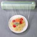 Wall Mounted Cling Film Foil Sharp Slide Cutter with Suction Cup Plastic Refillable Food Wrap Dispenser Holder Box. 
