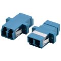 LC Fiber Optic Adapter - LC to LC Duplex Singlemode Coupler - 5 Pack - Blue. 