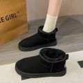 Winter new fleece-lined thick snow boots women's fashion all-match plush shoes outer wear thick bottom warm winter cotton shoes women. 